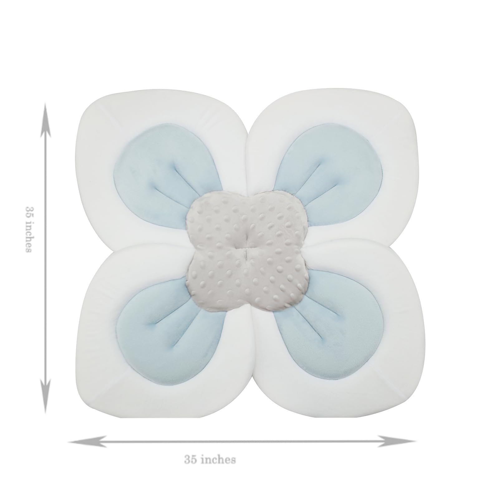 PandaEar Baby Bath Pad for Infant Newborn | Soft Flower Petals for Sink Bathtub Essentials Shower Gift (Grey)