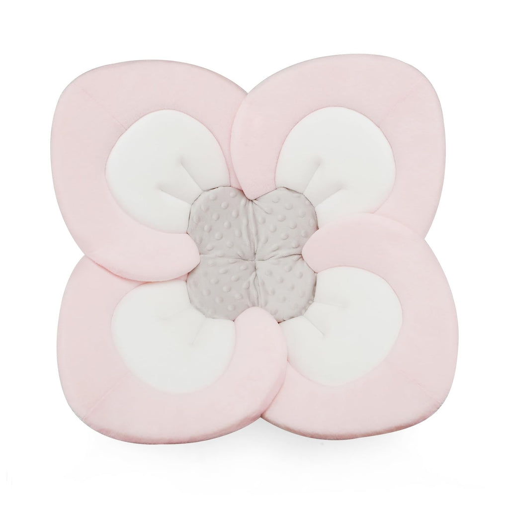 PandaEar Baby Bath Pad for Infant Newborn | Soft Flower Petals for Sink Bathtub Essentials Shower Gift (Grey)