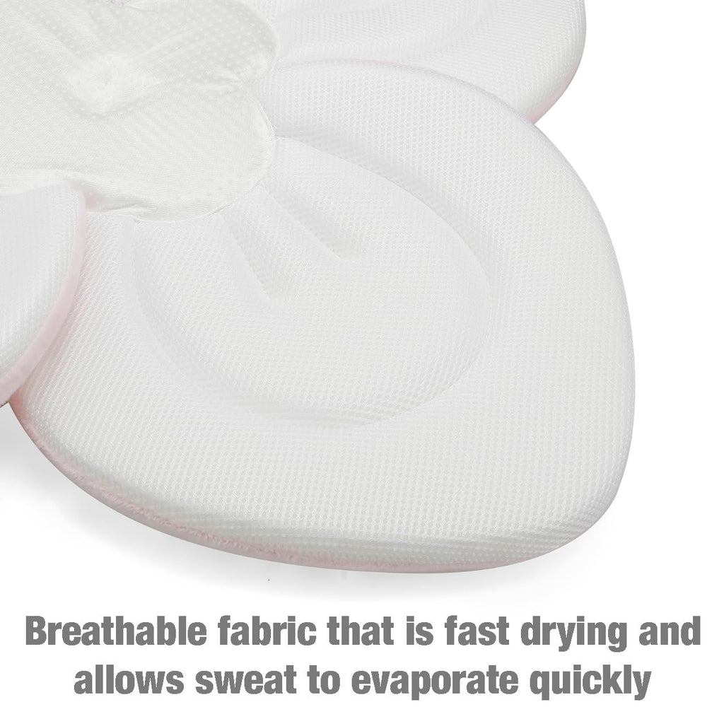 PandaEar Baby Bath Pad for Infant Newborn | Soft Flower Petals for Sink Bathtub Essentials Shower Gift (Grey)