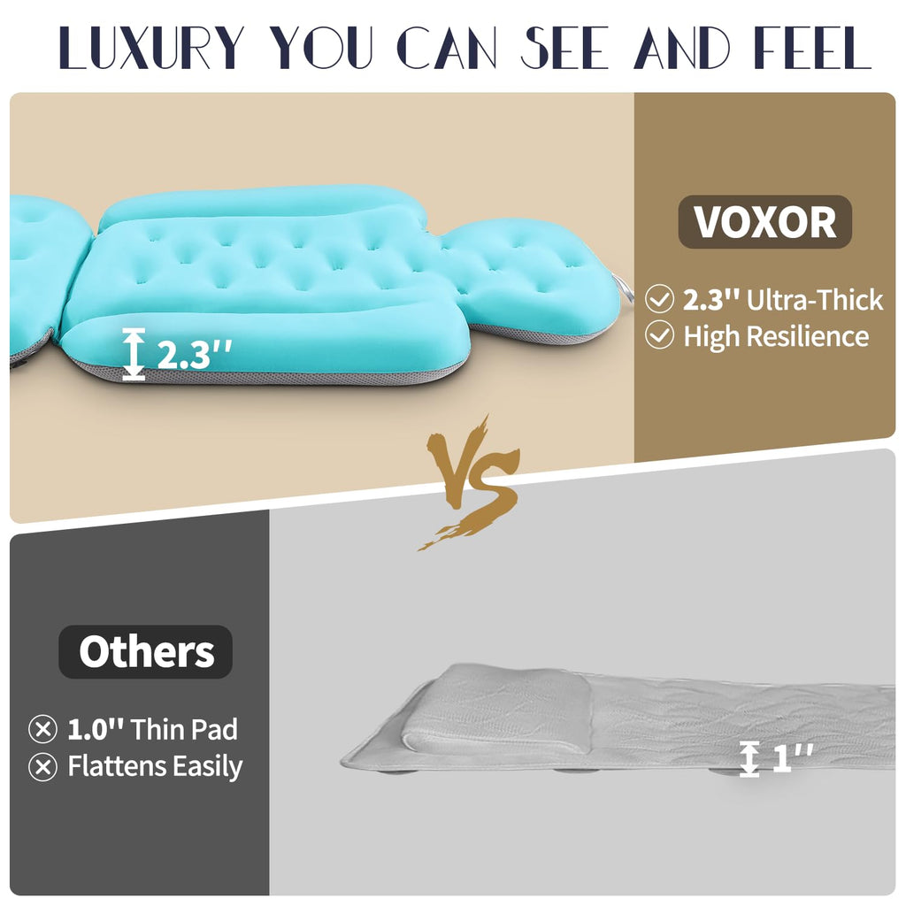 Full Body Bath Pillow for Bathtub, Thick Bathtub Cushion with Laundry Bag, Luxury Tub Pillow for Bath for Headrest Neck and Back Support Gray 51" x 16"