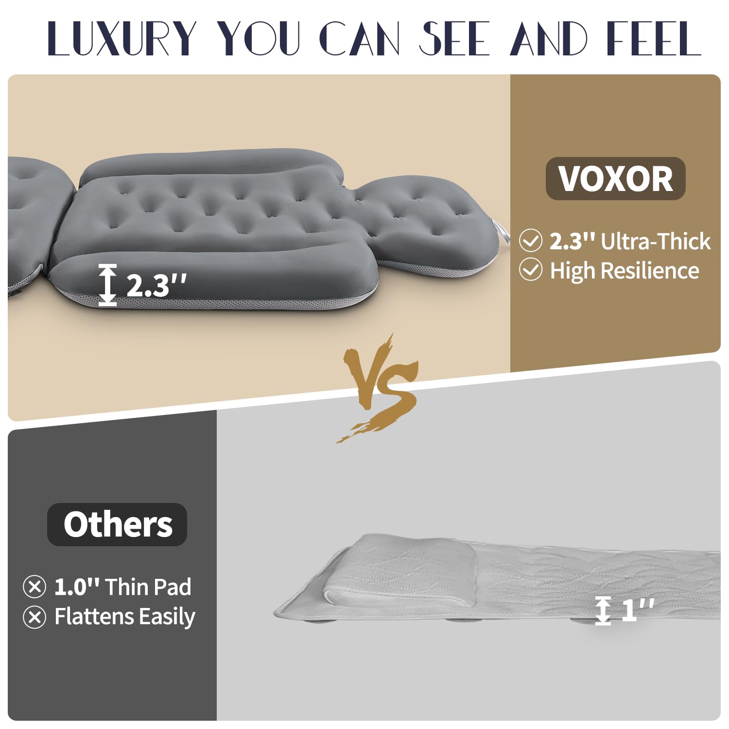 Full Body Bath Pillow for Bathtub, Thick Bathtub Cushion with Laundry Bag, Luxury Tub Pillow for Bath for Headrest Neck and Back Support Gray 51" x 16"