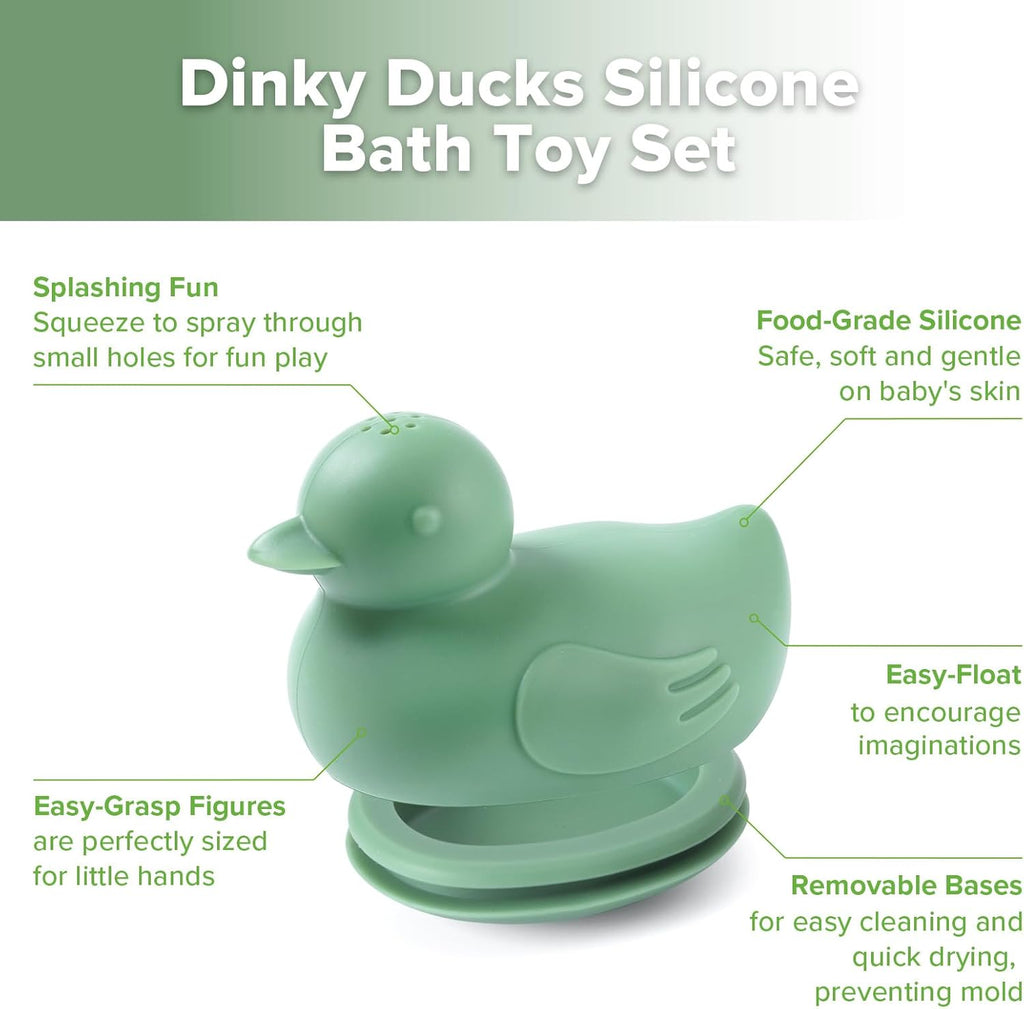 haakaa Dinky Splash Duck Silicone Baby Bath Toy, Detachable & Mold Free Food Grade Silicone Bath Ducks Toys, BPA-Free Squeeze Bathtub Toys,Floating Bath Tub Toys for Babies 6m+