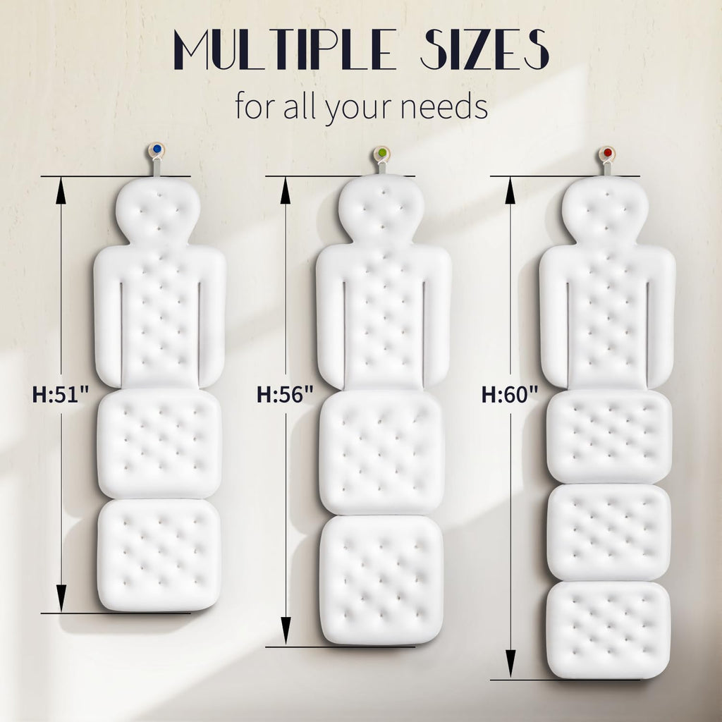 Full Body Bath Pillow for Bathtub, Thick Bathtub Cushion with Laundry Bag, Luxury Tub Pillow for Bath for Headrest Neck and Back Support Gray 51" x 16"