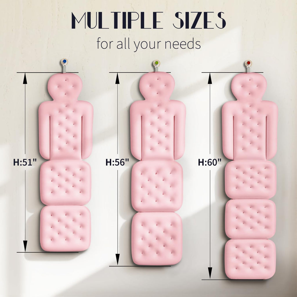 Full Body Bath Pillow for Bathtub, Thick Bathtub Cushion with Laundry Bag, Luxury Tub Pillow for Bath for Headrest Neck and Back Support Gray 51" x 16"