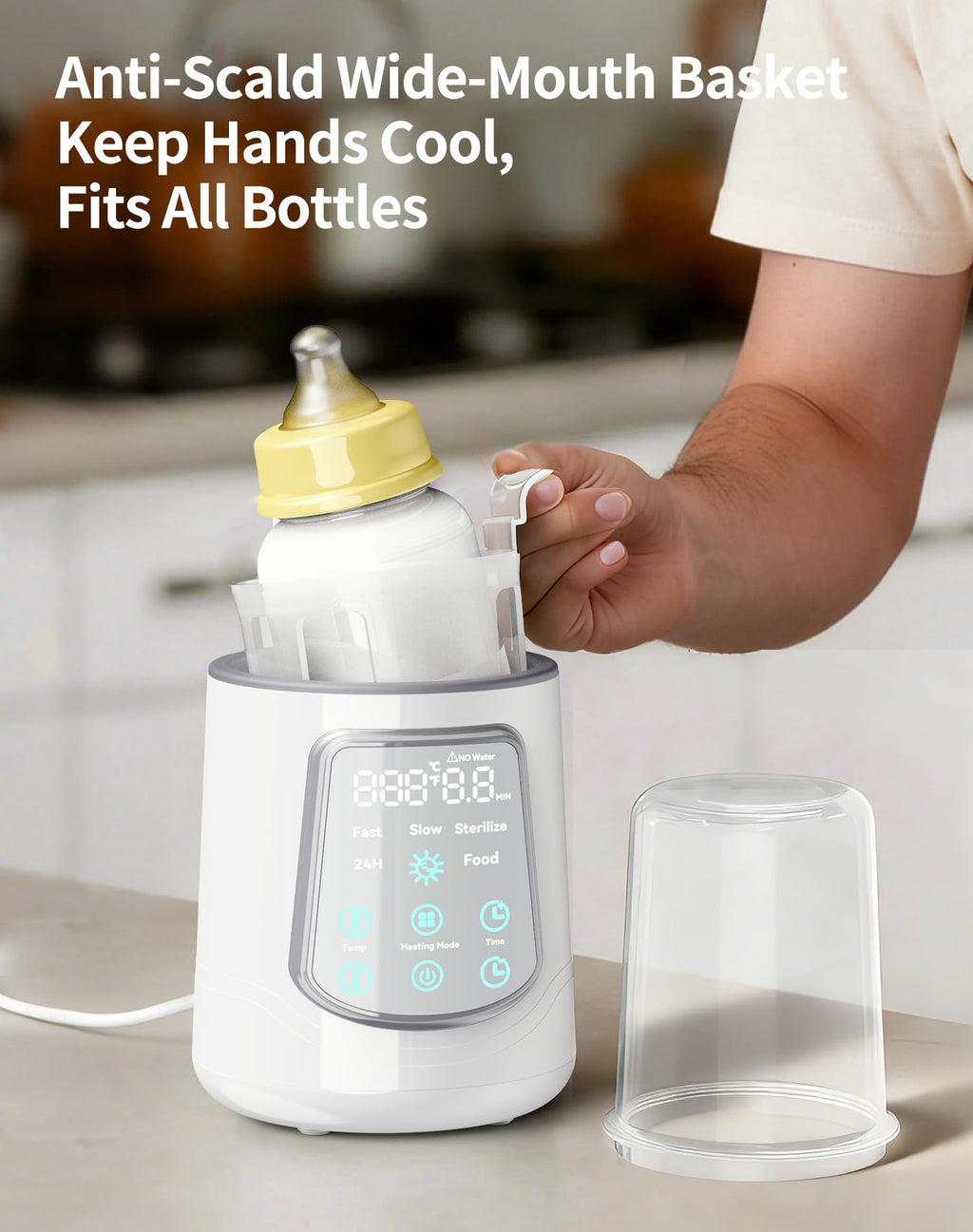 Fast Baby Bottle Warmer for Breastmilk, Smart 12 in 1 Breast Milk Warmer for Baby Essentials with Timer Temperature Control, Sterili-zing, Water Bath Technology, Baby Warmer for All Bottles Pink