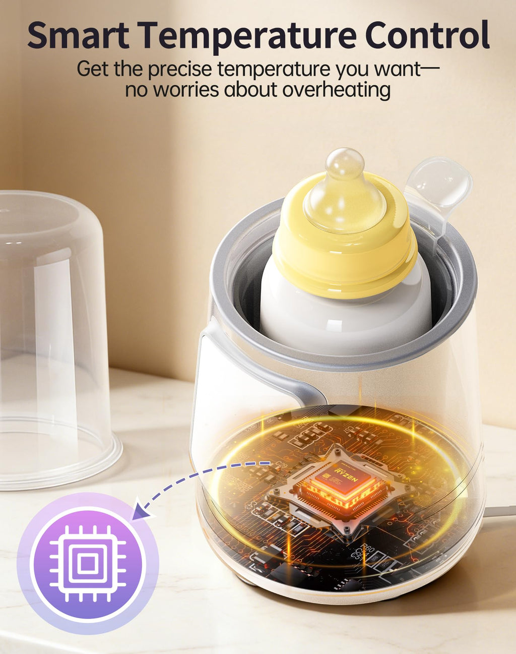 Fast Baby Bottle Warmer for Breastmilk, Smart 12 in 1 Breast Milk Warmer for Baby Essentials with Timer Temperature Control, Sterili-zing, Water Bath Technology, Baby Warmer for All Bottles Pink