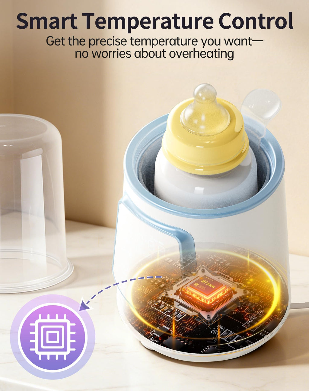 Fast Baby Bottle Warmer for Breastmilk, Smart 12 in 1 Breast Milk Warmer for Baby Essentials with Timer Temperature Control, Sterili-zing, Water Bath Technology, Baby Warmer for All Bottles Pink