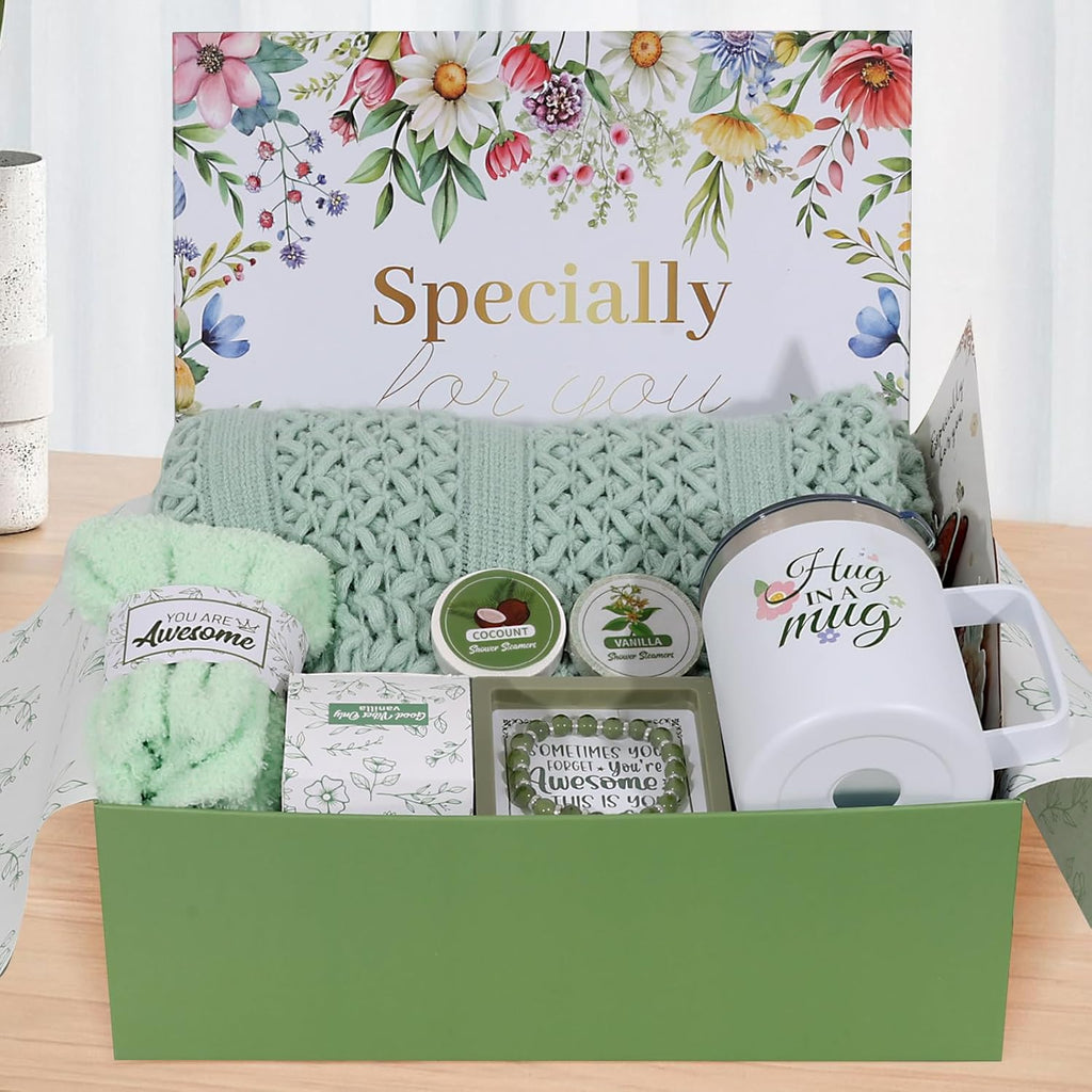 Valentines Day Gifts for Her - Spa & Self Care Gift Basket for Women, Wife, Girlfriend - Romantic Pampering Box for Relaxation, Birthday, Thinking of You