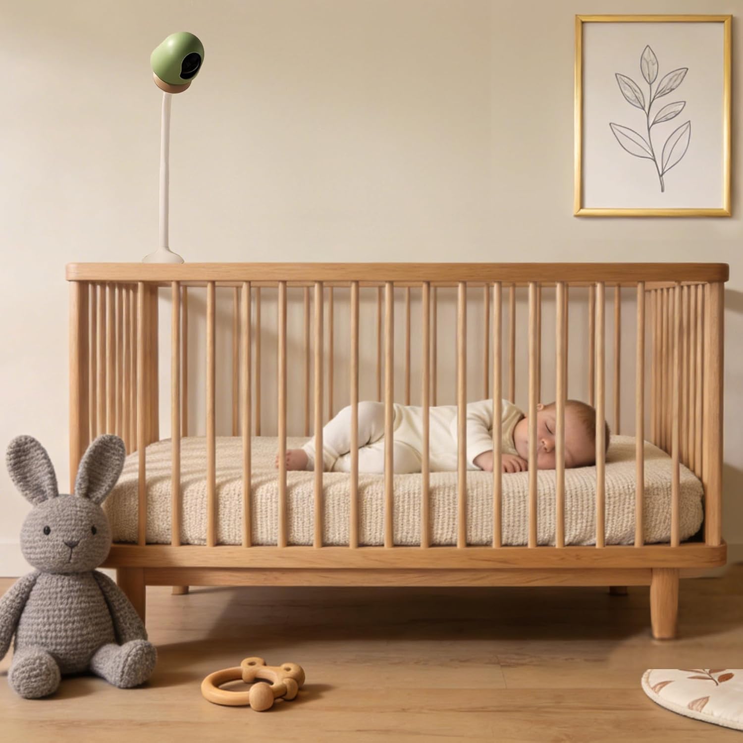 Monai AI-Powered Baby Monitor, 3K UHD,Wake & Cry Alerts, Potential Risks Alert, WiFi Video Baby Camera with Local Storage, Pan-Tilt, 6X Zoom & Night Vision, No Monthly Fee