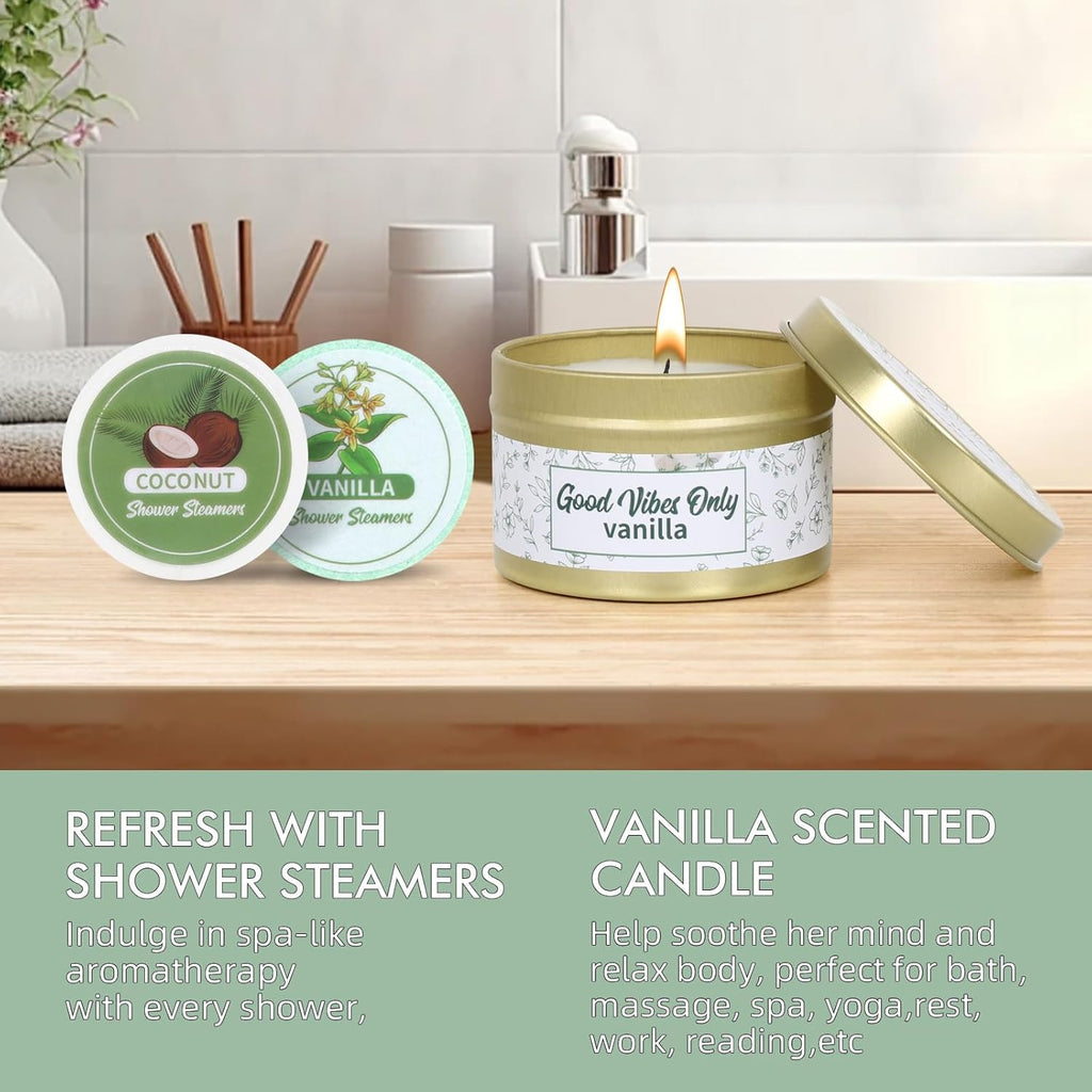 Valentines Day Gifts for Her - Spa & Self Care Gift Basket for Women, Wife, Girlfriend - Romantic Pampering Box for Relaxation, Birthday, Thinking of You