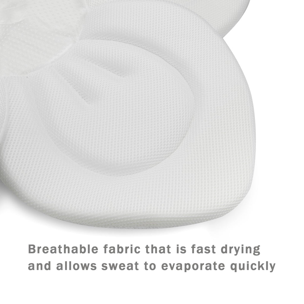 PandaEar Baby Bath Pad for Infant Newborn | Soft Flower Petals for Sink Bathtub Essentials Shower Gift (Grey)